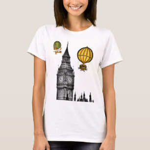 Big Ben and Vintage Hot Air Balloons T-Shirt