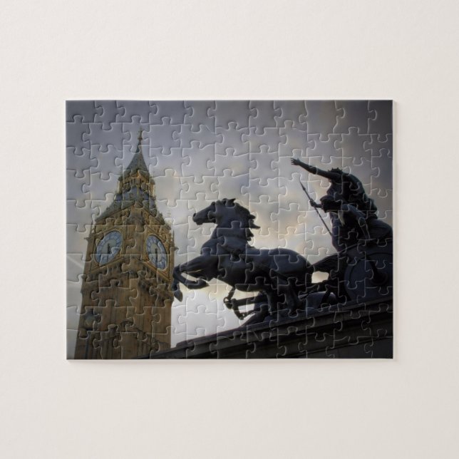 Big Ben - Boadicea Statue - London 8x10 - 110 pc Jigsaw Puzzle (Horizontal)