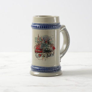 big ben bus london landmark beer stein