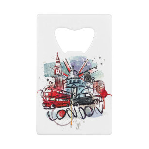 big ben bus london landmark credit card bottle opener