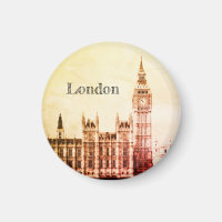 Big Ben Clock & London, Westminster / vintage UK
