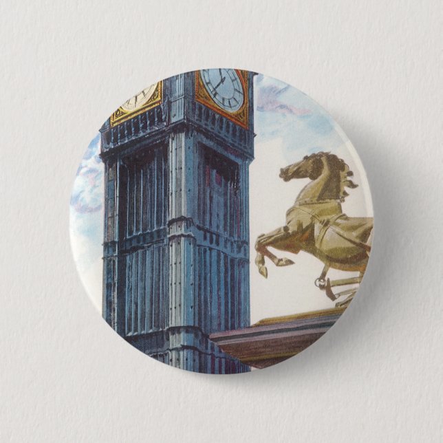 Big Ben Clock Tower at the Palace of Westminster 2 Inch Round Button (Front)