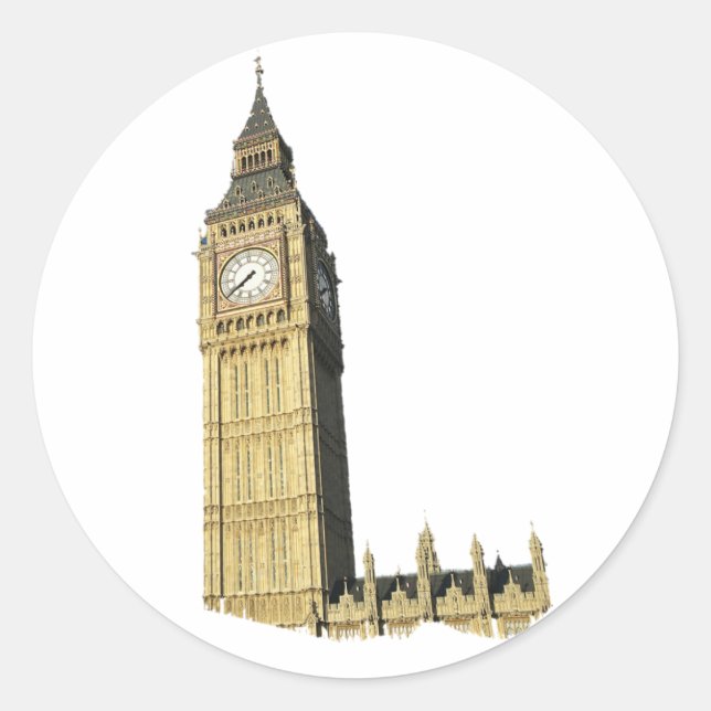 Big Ben (Clock Tower), London Classic Round Sticker (Front)