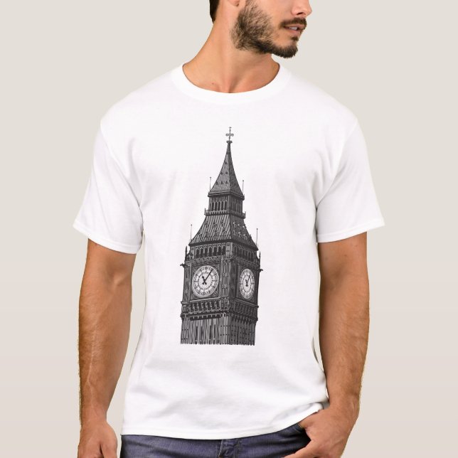 Big Ben Clock Tower London England T-Shirt (Front)