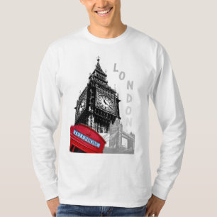Big Ben Clock Tower Red Telephone Box London T-Shirt