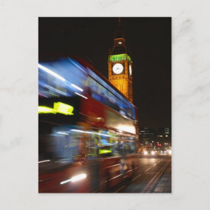 Big Ben - Double Decker Bus - London Postcard