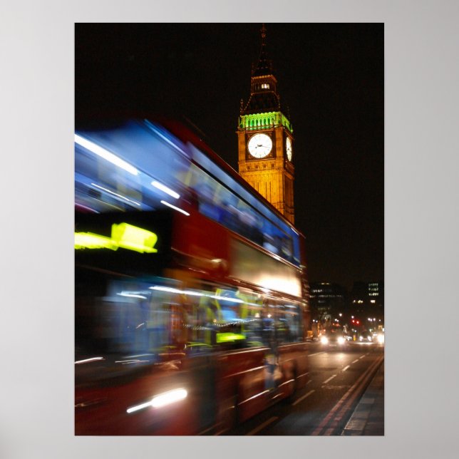 Big Ben - Double Decker Bus - Poster Londres (Devant)