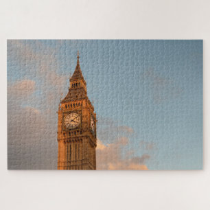 Big Ben in London against a sky with some clouds Jigsaw Puzzle