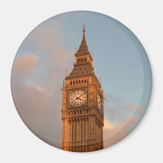 Big Ben in London round magnet (Front)