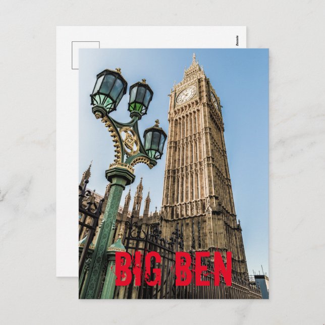 Big Ben in Westminster London gift Holiday Postcard (Front/Back)