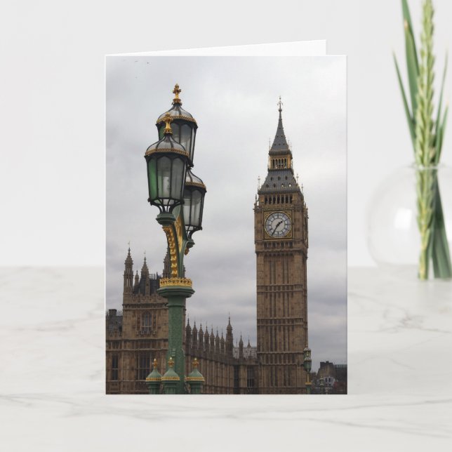 Big Ben - Lamppost - London - Greeting Card (Front)