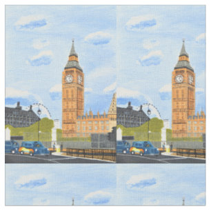 Big Ben London cotton fabric