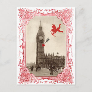 Big Ben London Cupid Valentine Postcard