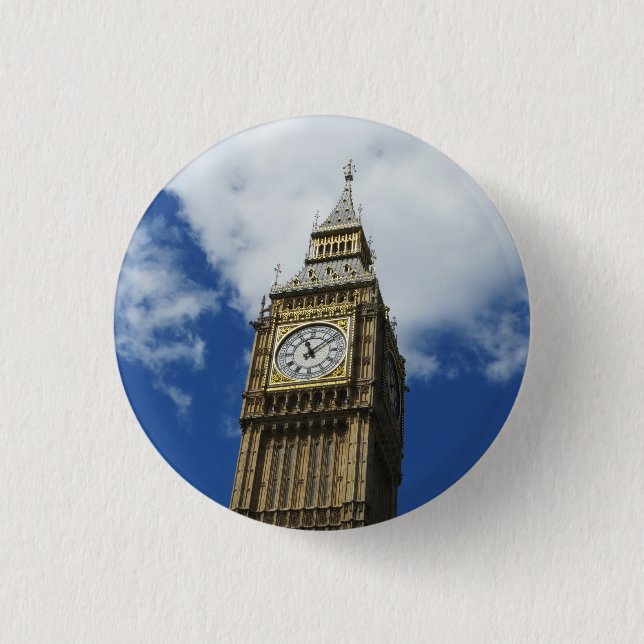 Big Ben, London, England 1 Inch Round Button (Front)