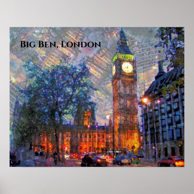 Big Ben London England Design Poster (Devant)