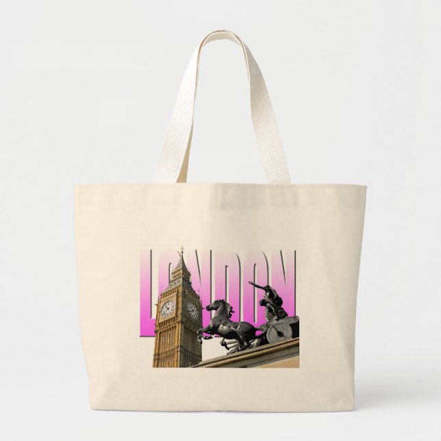 Big Ben-London-England Large Tote Bag (Front)