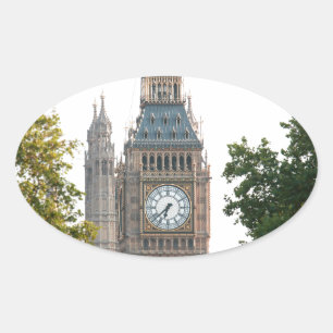 Big Ben London England Oval Sticker