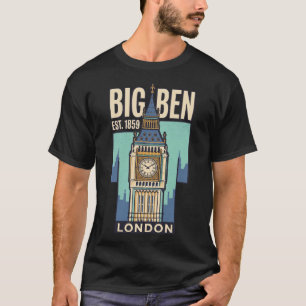 Big Ben London England Vintage Travel Poster Retro T-Shirt