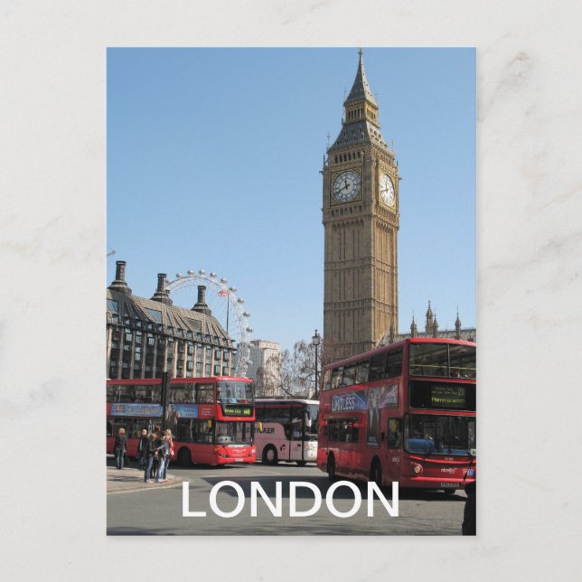 Big Ben London Eye Westminster UK postcard (Front)