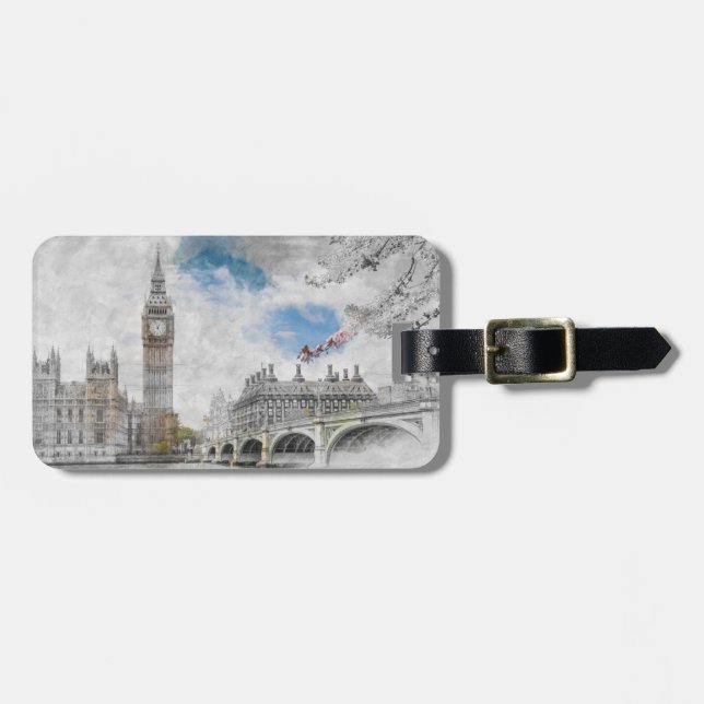Big Ben London – UK Travel Souvenir Identifier Luggage Tag (Front Horizontal)