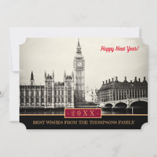 Big Ben London, Westminster & Happy New Year! Card