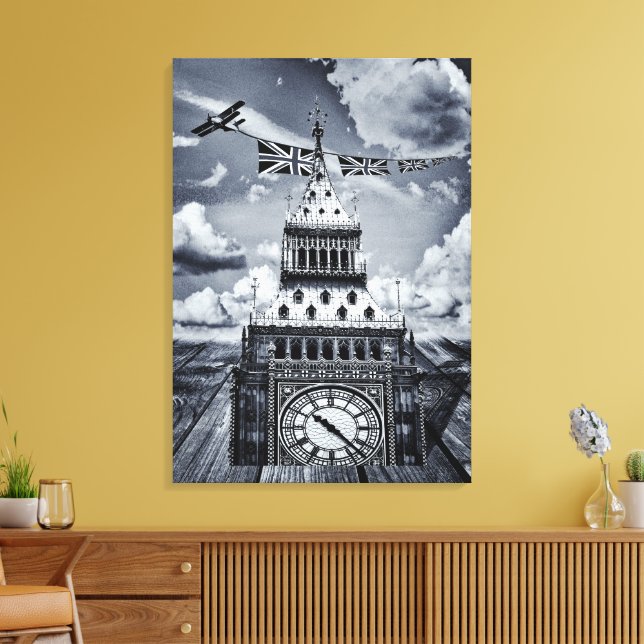 Big Ben Surreal British Art, London Canvas Print (Insitu(LivingRoom))