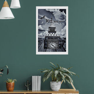 Big Ben Surreal British Art, London Poster