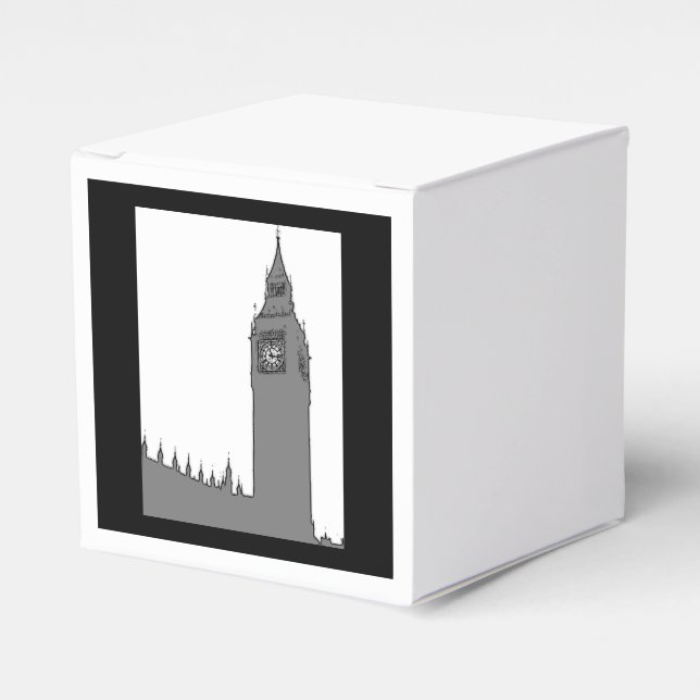 Big Ben Vintage Style London Party Favour Box (Front Side)