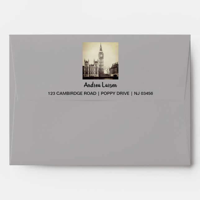 Big Ben, Westminster Palace, London - England Envelope (Back (Top Flap))