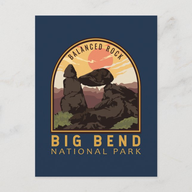 Big Bend National Park Balanced Rock Emblem Postcard (Front)