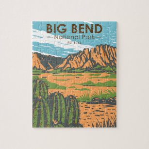  Big Bend National Park Chihuahuan Desert Vintage Jigsaw Puzzle