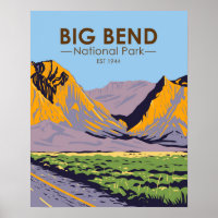Big Bend National Park Chisos Mountains Vintage