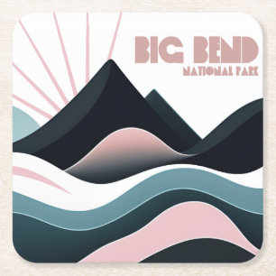 Big Bend National Park Coloured Hills Square Paper Coaster