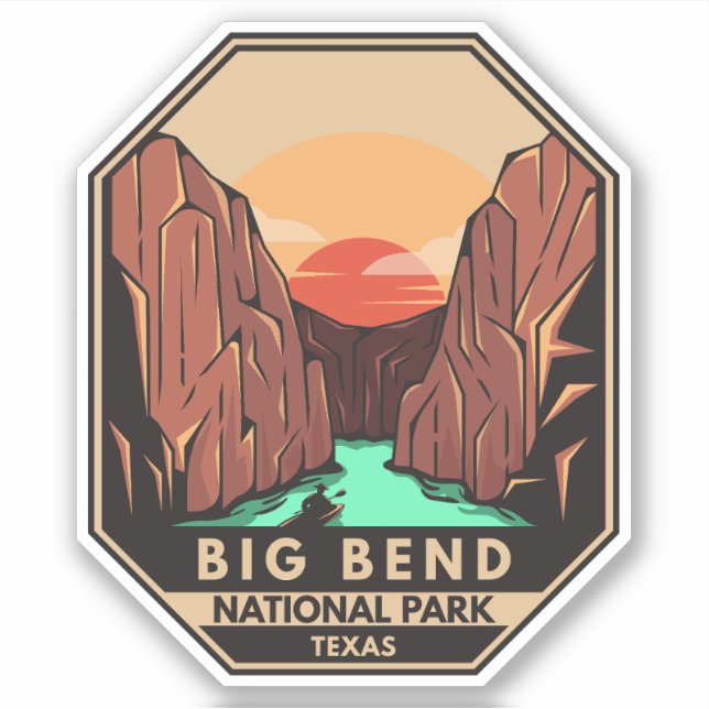 Big Bend National Park Kayak Retro Emblem (Front)