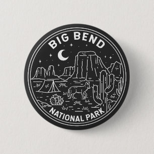 Big Bend National Park Monoline  2 Inch Round Button