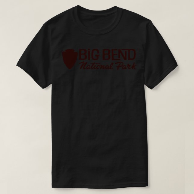 Big Bend National Park Retro Arrowhead Wordmark Br T-Shirt (Design Front)