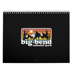 Big Bend National Park Retro Hiking Camping Calendar