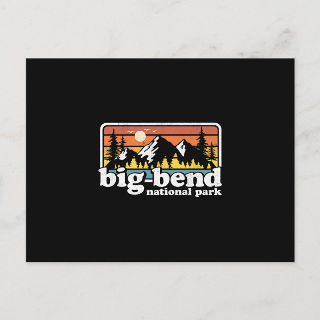 Big Bend National Park Retro Hiking Camping Postcard (Front)