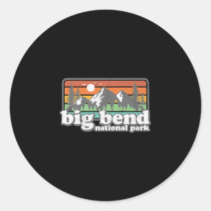 Big Bend National Park Retro Hiking Camping Souven Classic Round Sticker