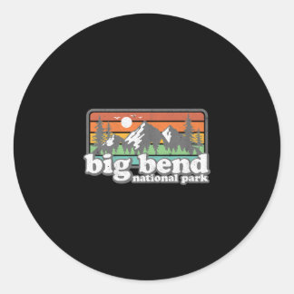 Big Bend National Park Retro Hiking Camping Souven Classic Round Sticker