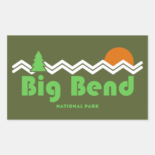 Big Bend National Park Retro Sticker (Front)