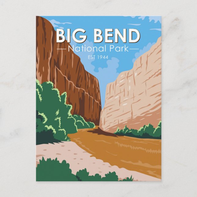  Big Bend National Park Rio Grande Vintage Postcard (Front)