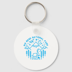 Big Bend National Park Shirt Camping Line Art Hiki Keychain