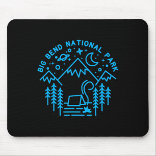 Big Bend National Park Shirt Camping Line Art Hiki Mouse Pad