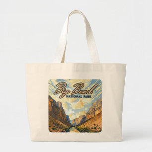 Big Bend National Park Texas Desert Retro Large Tote Bag