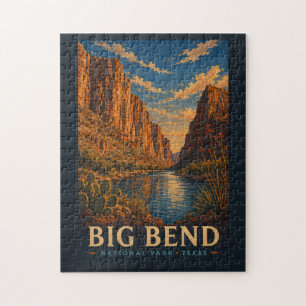 Big Bend National Park Texas Modern Woodblock Jigsaw Puzzle