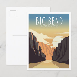 Big Bend National Park Texas Travel Illustration Postcard