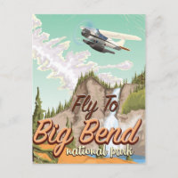 Big bend national park vintage travel poster
