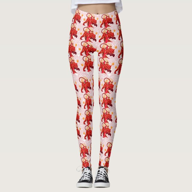 Big Bengali Cat Models  Tigers Leggings (Front)