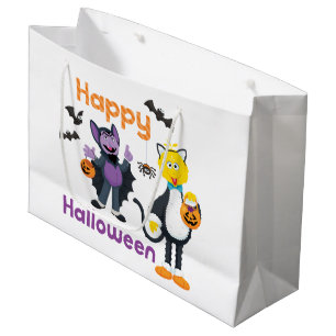 Big Bird and Count   Happy Halloween Large Gift Bag